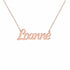Loanne name necklace in solid 14K Rose Gold, handmade in Los Angeles