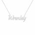 Wrenley name necklace in solid 14K White Gold, handmade in Los Angeles