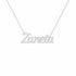 Zaneta name necklace in solid 14K White Gold, handmade in Los Angeles