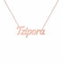 Tzipora name necklace in solid 14K Rose Gold, handmade in Los Angeles