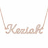 Keziah name necklace in solid 14K Rose Gold, handmade in Los Angeles
