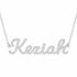 Keziah name necklace in solid 14K White Gold, handmade in Los Angeles