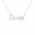 Daniel name necklace in solid 14K White Gold, handmade in Los Angeles