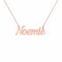 Noemie name necklace in solid 14K Rose Gold, handmade in Los Angeles