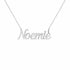 Noemie name necklace in solid 14K White Gold, handmade in Los Angeles