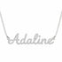 Adaline name necklace in solid 14K White Gold, handmade in Los Angeles