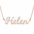 Helen name necklace in solid 14K Rose Gold, handmade in Los Angeles