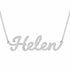 Helen name necklace in solid 14K White Gold, handmade in Los Angeles