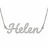 Helen name necklace in solid 14K White Gold, handmade in Los Angeles