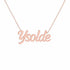Ysolde name necklace in solid 14K Rose Gold, handmade in Los Angeles