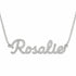 Rosalie name necklace in solid 14K White Gold, handmade in Los Angeles