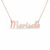 Marisela name necklace in solid 14K Rose Gold, handmade in Los Angeles