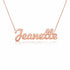 Jeanette name necklace in solid 14K Rose Gold, handmade in Los Angeles