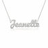 Jeanette name necklace in solid 14K White Gold, handmade in Los Angeles