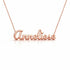 Anneliese name necklace in solid 14K Rose Gold, handmade in Los Angeles