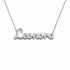 Leonora name necklace in solid 14K White Gold, handmade in Los Angeles