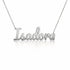 Isadora name necklace in solid 14K White Gold, handmade in Los Angeles