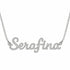 Serafina name necklace in solid 14K White Gold, handmade in Los Angeles