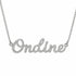Ondine name necklace in solid 14K White Gold, handmade in Los Angeles