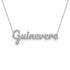 Guinevere name necklace in solid 14K White Gold, handmade in Los Angeles