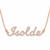 Isolde name necklace in solid 14K Rose Gold, handmade in Los Angeles