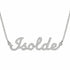 Isolde name necklace in solid 14K White Gold, handmade in Los Angeles