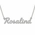 Rosalind name necklace in solid 14K White Gold, handmade in Los Angeles