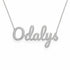 Odalys name necklace in solid 14K White Gold, handmade in Los Angeles