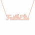 FaithElis name necklace in solid 14K Rose Gold, handmade in Los Angeles