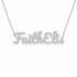 FaithElis name necklace in solid 14K White Gold, handmade in Los Angeles