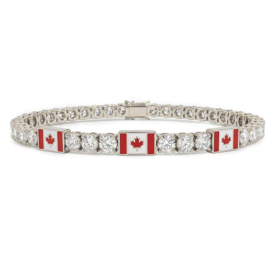 Diamond Tennis Bracelet with Canada Flag no. 3