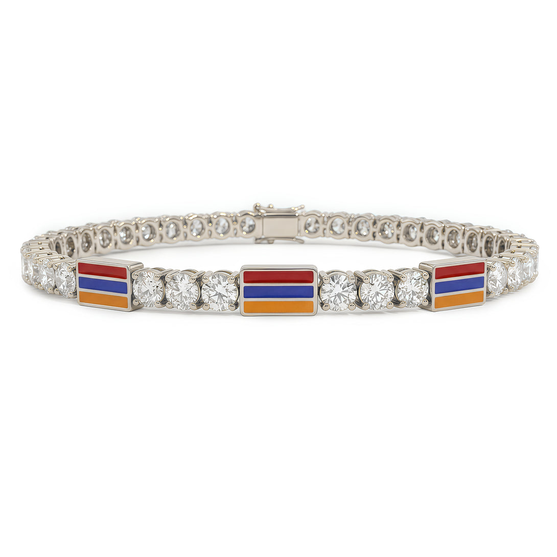 Diamond Tennis Bracelet with Armenia Flag no. 3