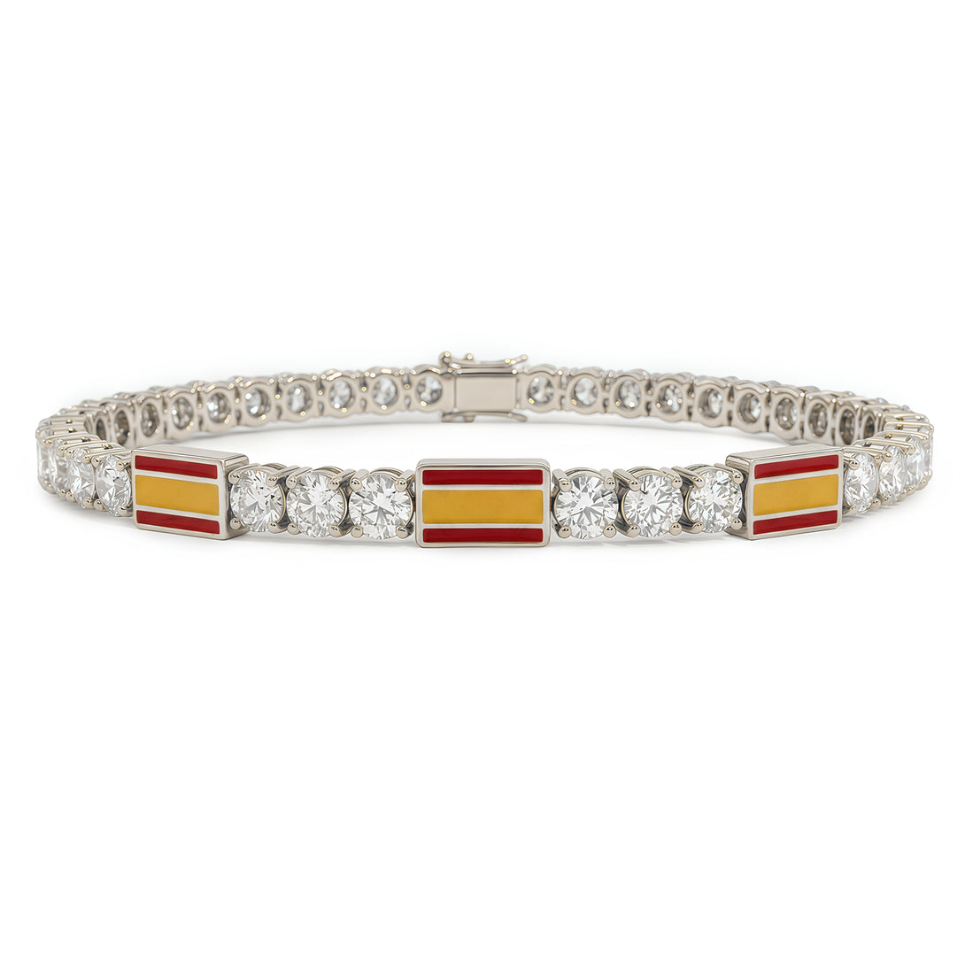 Diamond Tennis Bracelet with Spain Flag no. 3