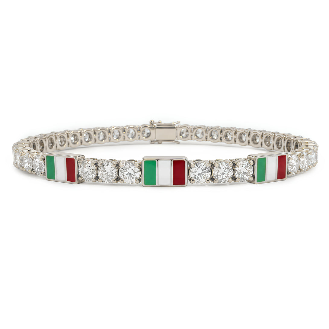 Diamond Tennis Bracelet with Italy Flag no. 3