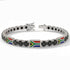Black Diamond Tennis Bracelet with South Africa Flag no. 9 image 2