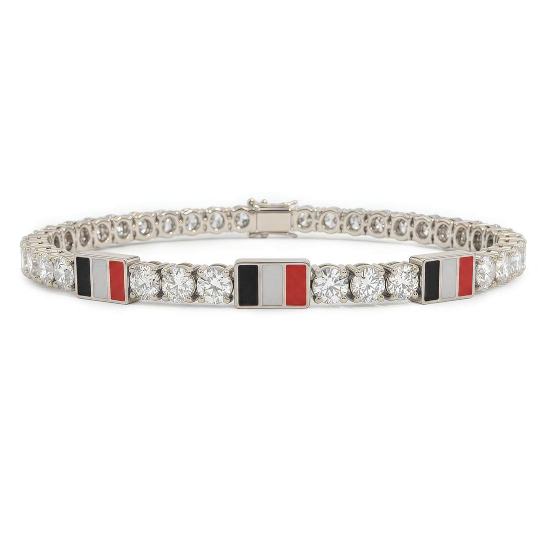 Diamond Tennis Bracelet with Belgium Flag no. 3