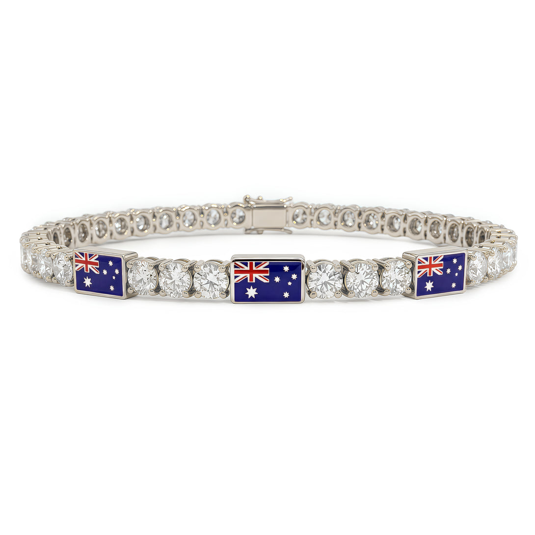 Diamond Tennis Bracelet with Australia Flag no. 3
