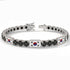 Black Diamond Tennis Bracelet with South Korea Flag no. 9 image 2