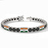 Black Diamond Tennis Bracelet with India Flag no. 9 image 2