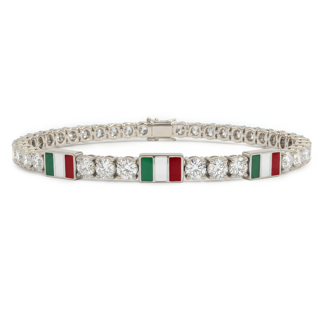 Diamond Tennis Bracelet with Mexico Flag no. 3
