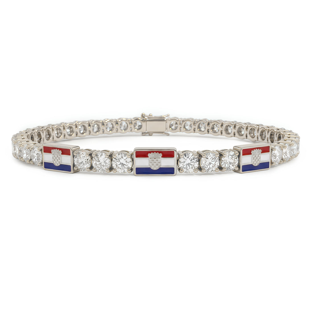 Diamond Tennis Bracelet with Croatia Flag no. 3