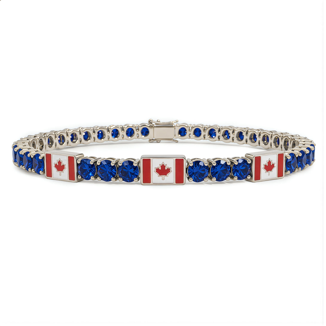 Sapphire Tennis Bracelet with Canada Flag no. 15