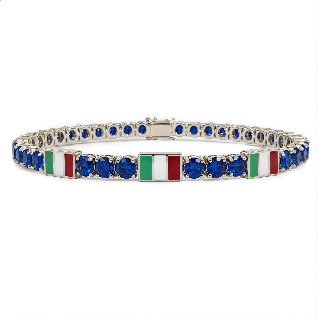 Sapphire Tennis Bracelet with Italy Flag no. 15