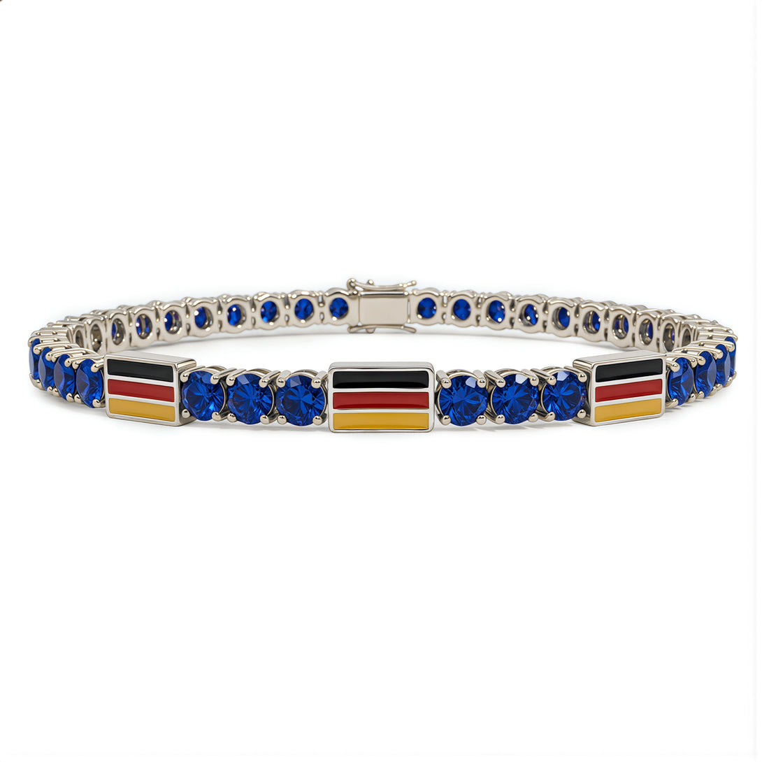 Sapphire Tennis Bracelet with Germany Flag no. 15