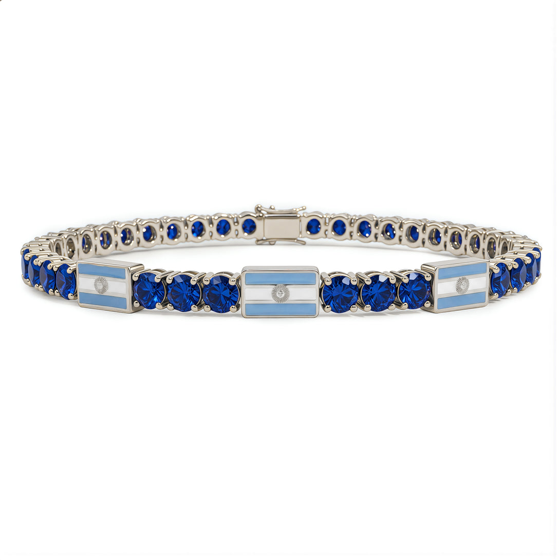Sapphire Tennis Bracelet with Argentina Flag no. 15