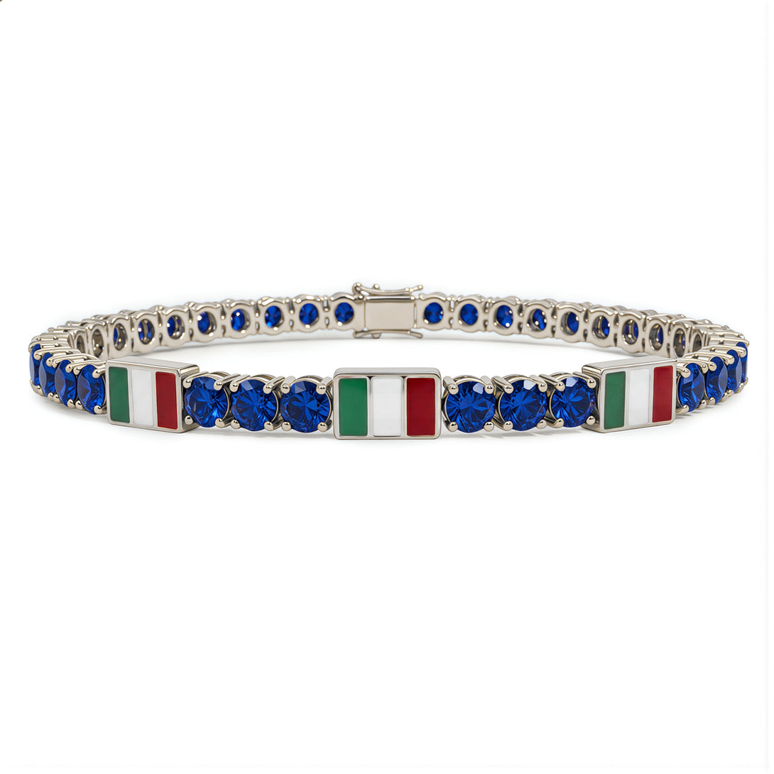 Sapphire Tennis Bracelet with Mexico Flag no. 15