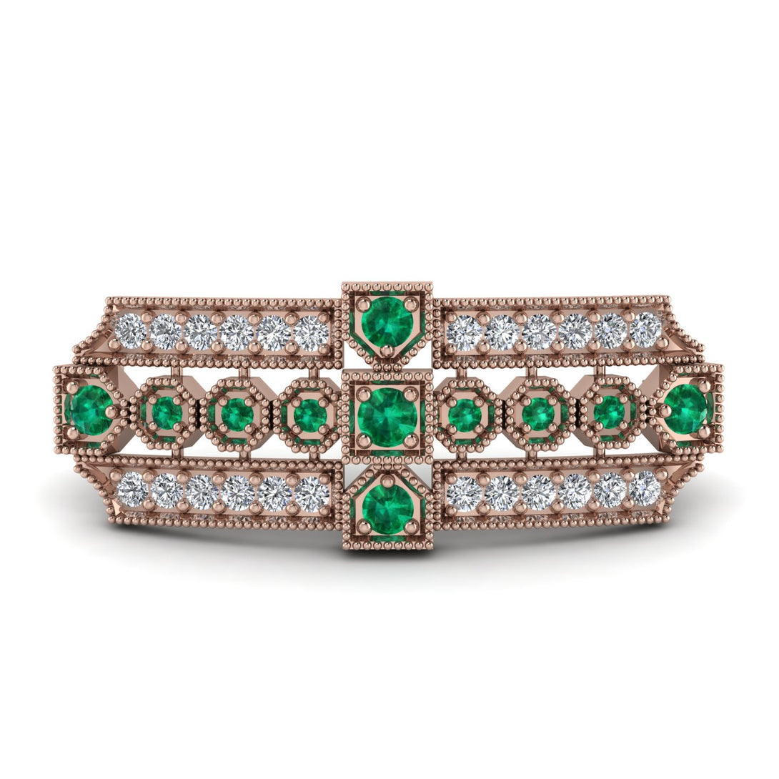 Emerald Antique Elegance Brooch - Alondra No. 5