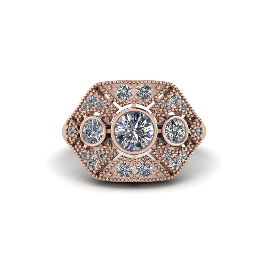 Diamond Art Deco Geometric Engagement Ring - Haven No. 2