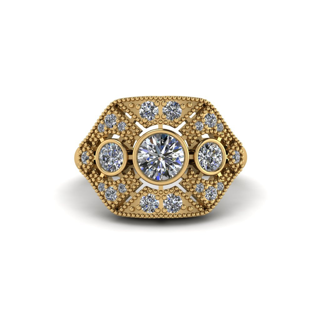 Diamond Art Deco Geometric Engagement Ring - Haven No. 1