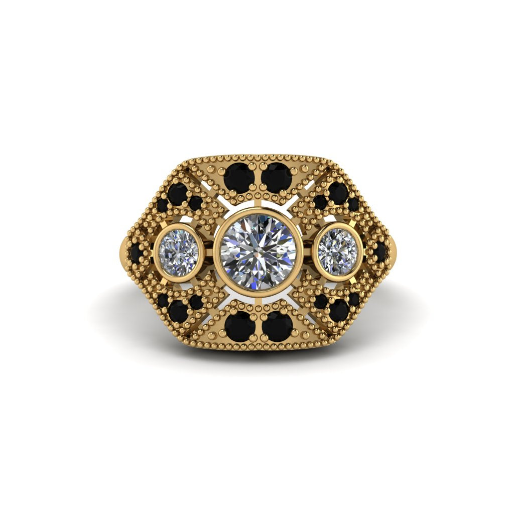 Diamond Art Deco Geometric Engagement Ring - Haven No. 31